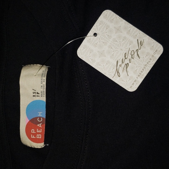 Free People Essential Extreme Tee Mini Black NWT Extra Small - Picture 5 of 7